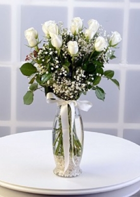 Vazoda 11 Beyaz Gül-Vg101